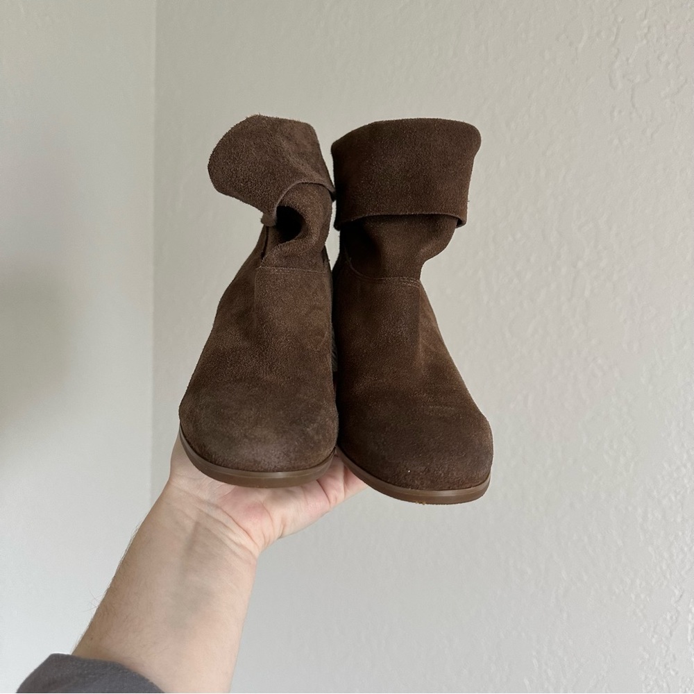 Anthropologie X ANTELOPE Brown Suede Leather Almond Toe Block Heel Slouc… - Picture 8 of 8